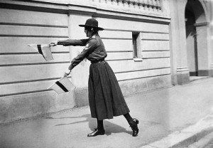 Berit Wallenburg, Swedish Girl Scout, demonstrates semophore.  Photo Credit: Swedish Heritage Board via flickr Public Domain