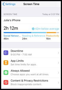 iPhone screen time