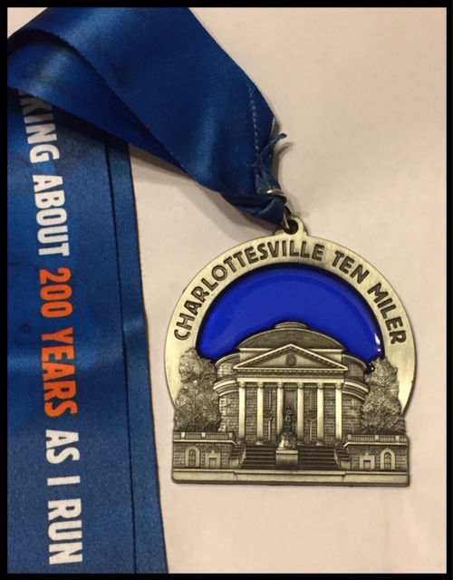 Charlottesville 10 Miler medal