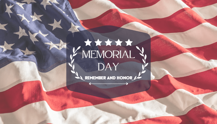 Flag with Memorial Day: Remember and Honor