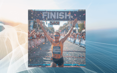 picture of a runner crossing the finish line